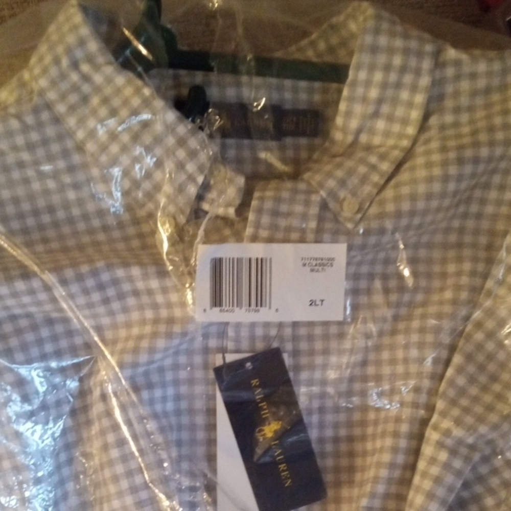 Ralph Lauren Men's Gray Checkered Shirt